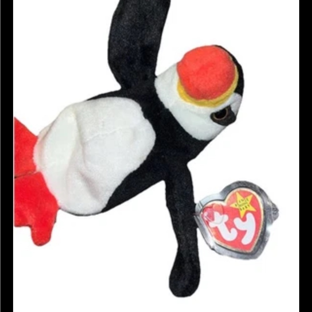 Ty Puffin Plush with Black, White, and Red